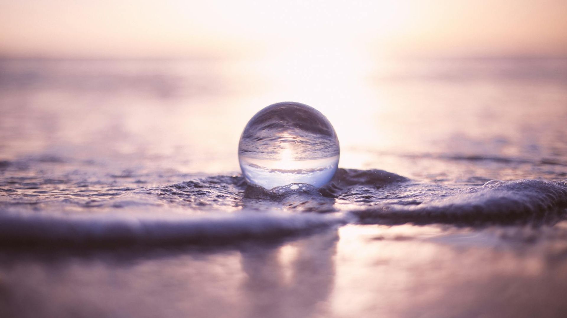 Wide calm horizon landscape with soft lighting and focus